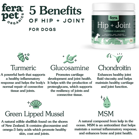 Fera Pet Organics Hip + Joint Support for Dogs 90ct
