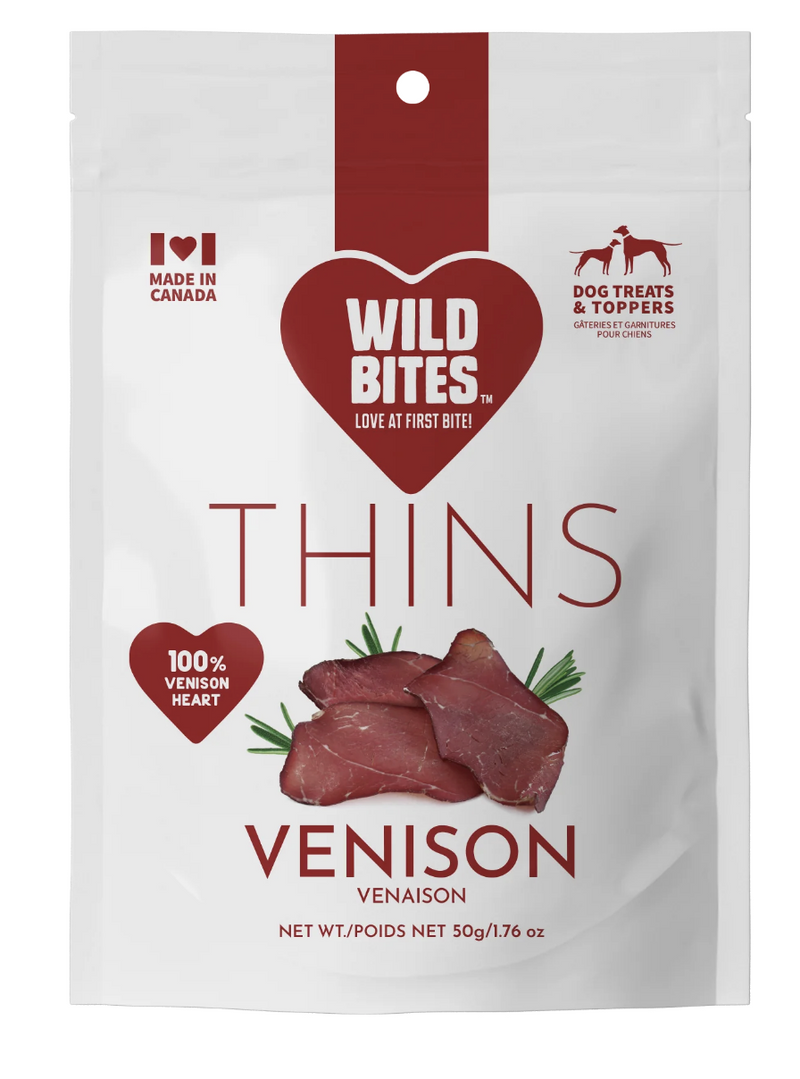 Load image into Gallery viewer, Wild Bites Venison Heart Thins 50g
