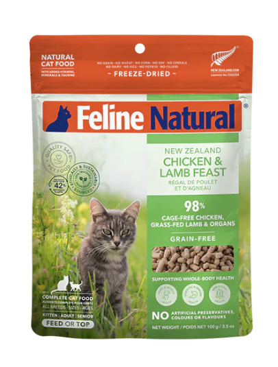 Load image into Gallery viewer, Feline Natural Freeze-Dried Chicken &amp; Lamb

