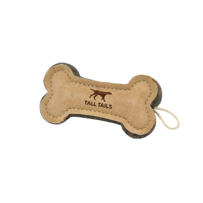 Load image into Gallery viewer, Tall Tails Leather &amp; Wool Bone 6&quot; - Discover Dogs
