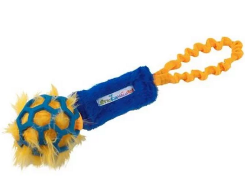 Load image into Gallery viewer, Flora Micato Fluffy Ball Lure Toy with Squeaker Assorted Colours
