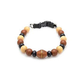 Furry Beads Collar C5 - Sheesham Natural