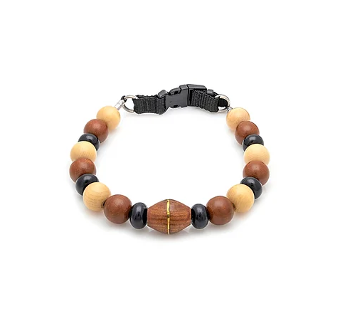 Furry Beads Collar C5 - Sheesham Natural