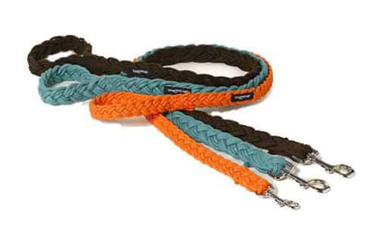 Wagwear Braided Fisherman Leash Aqua