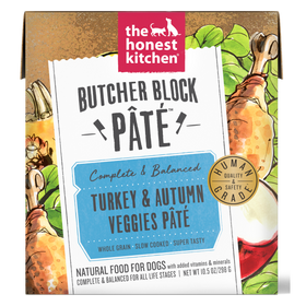 Honest Kitchen Butcher Block Pate for Dogs Turkey & Autumn Veggies  10.5oz Copy