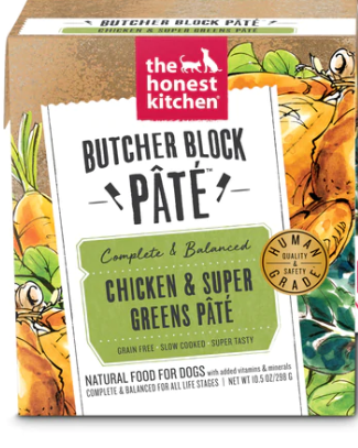 Honest Kitchen Butcher Block Pate for Dogs Chicken & Super Greens 10.5oz