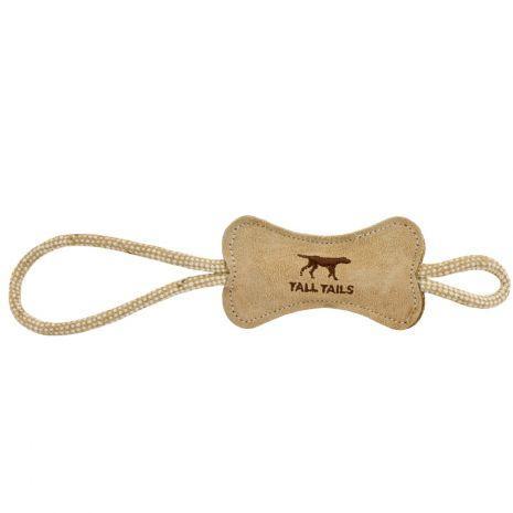 Load image into Gallery viewer, Tall Tails Leather Tug Bone 12&#39;&#39; - Discover Dogs Online
