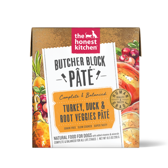 Honest Kitchen Butcher Block Pate for Dogs Turkey, Duck & Root Veggies 10.5oz